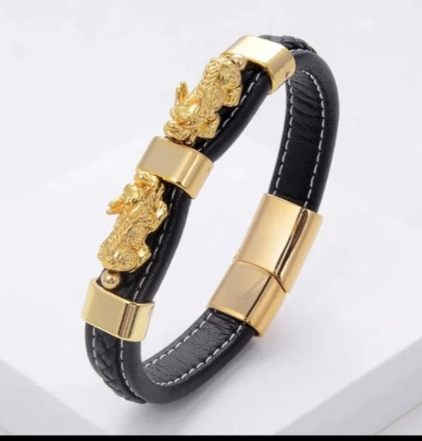 Leather Wealth bracelet. Increase financial stability