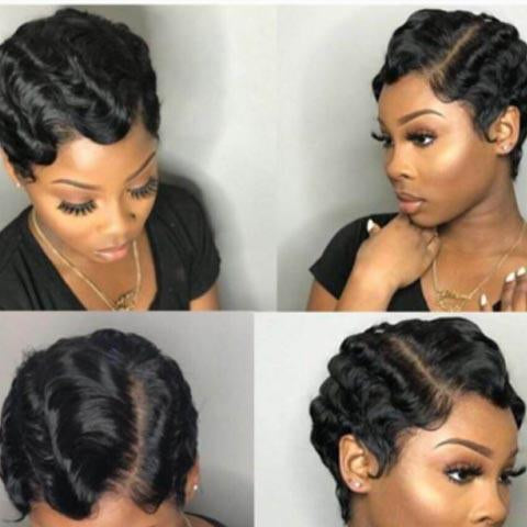 SHORT VIRGIN REMY HUMAN HAIR FINGER WAVE